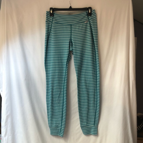 Patagonia Turquoise Striped Capilene 3 Midweight Pants - Picture 2 of 7